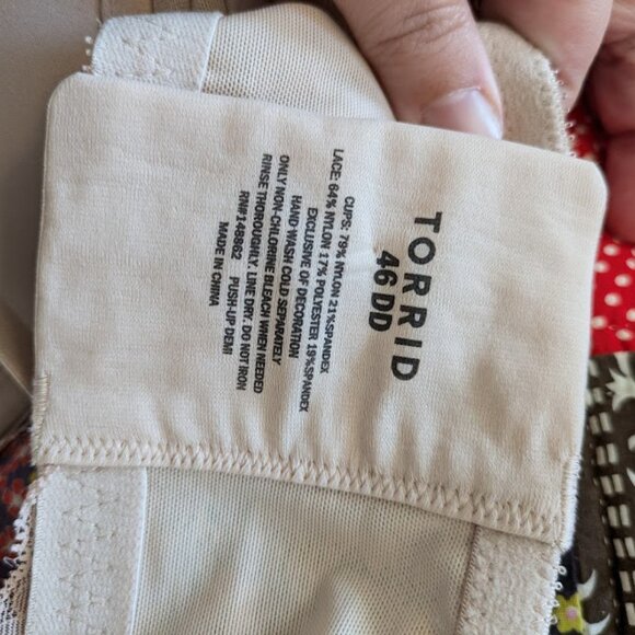 Torrid Tan Push Up Demi Underwire Bra Size 46DD - Picture 3 of 8